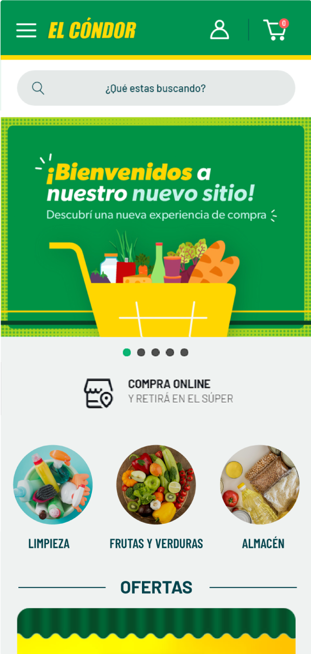 Inicio del sitio del superelcondor.com.ar desde la vista de un celular